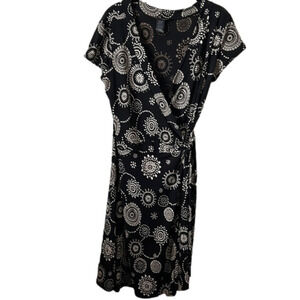 Faith Love Passion Side Tie Dress Medium black white